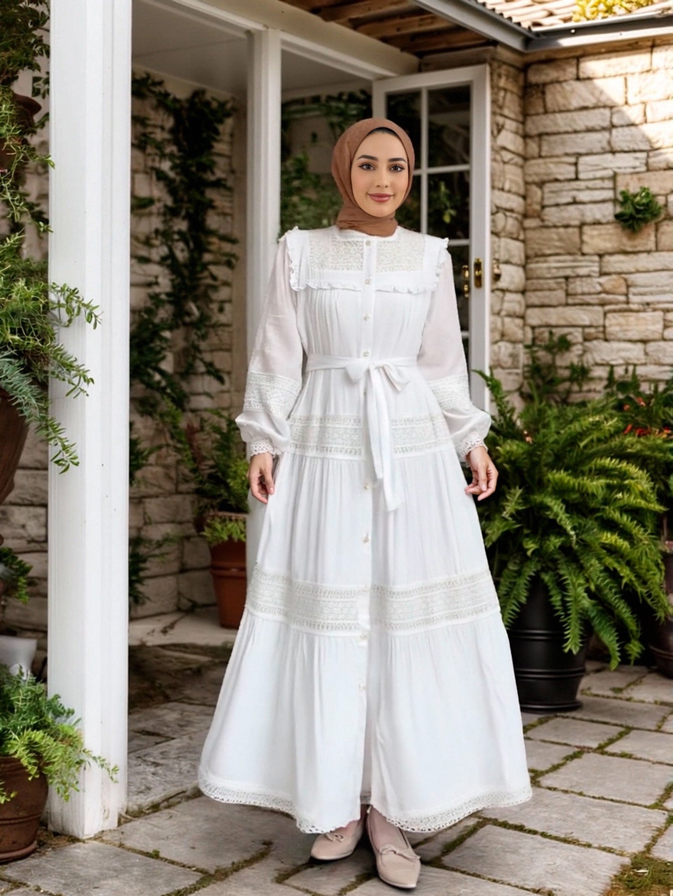 Women's Lace Cut-out Patchwork Dress