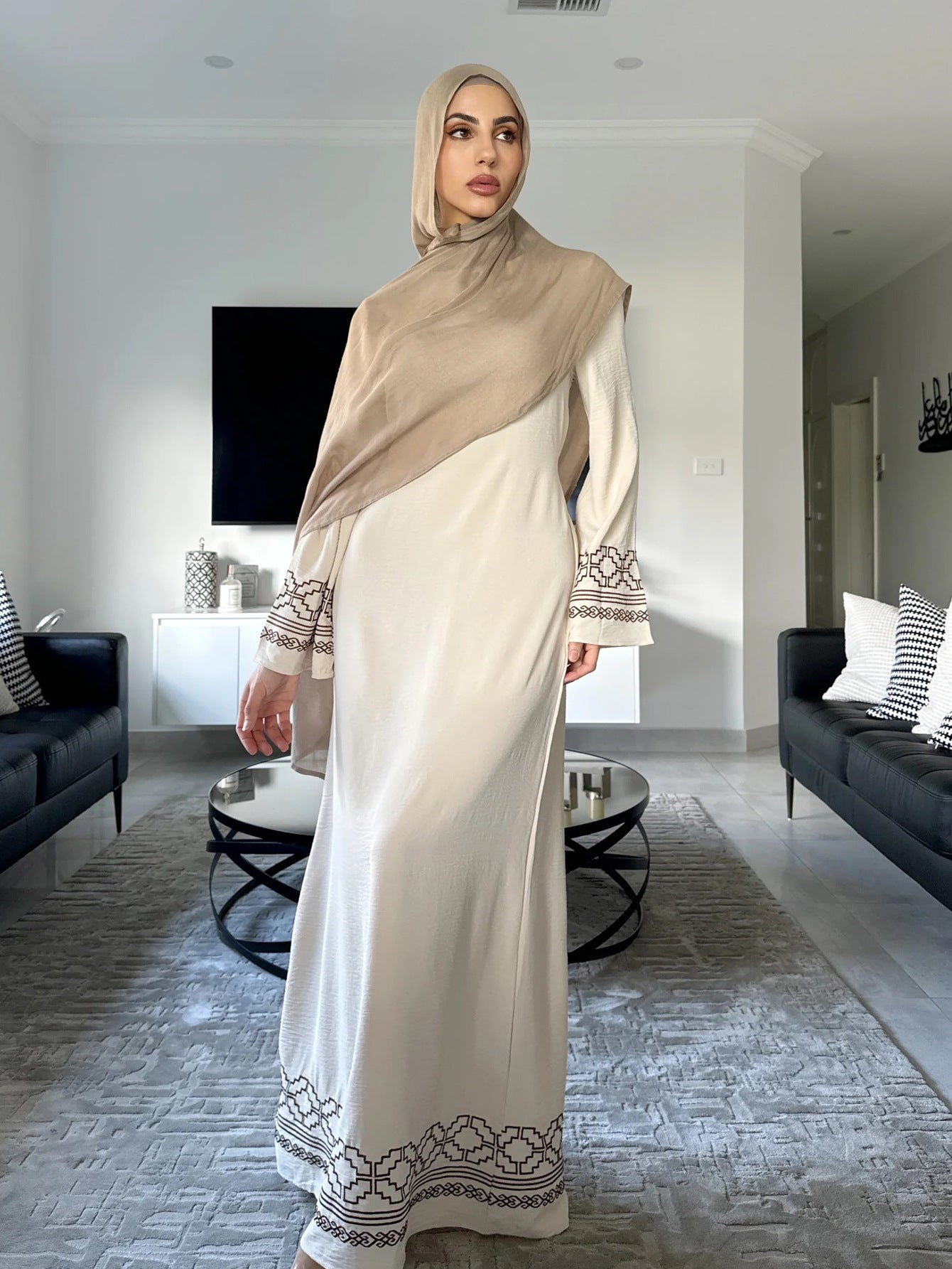 Women's Embroidered Cardigan Robe Dress