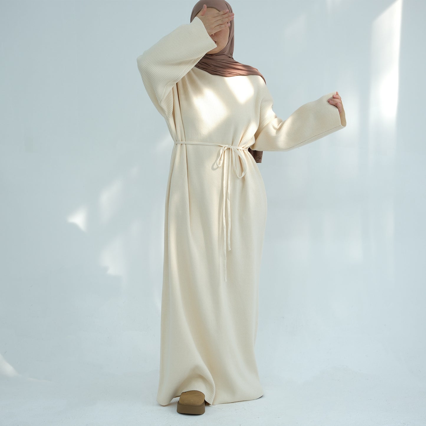 Padded Soft Knitted Loose-fitting Sweater Dress