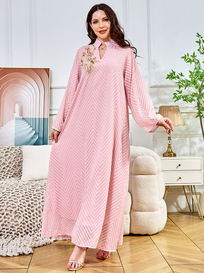 Women's Beaded Collar Flower Pendulum Dress