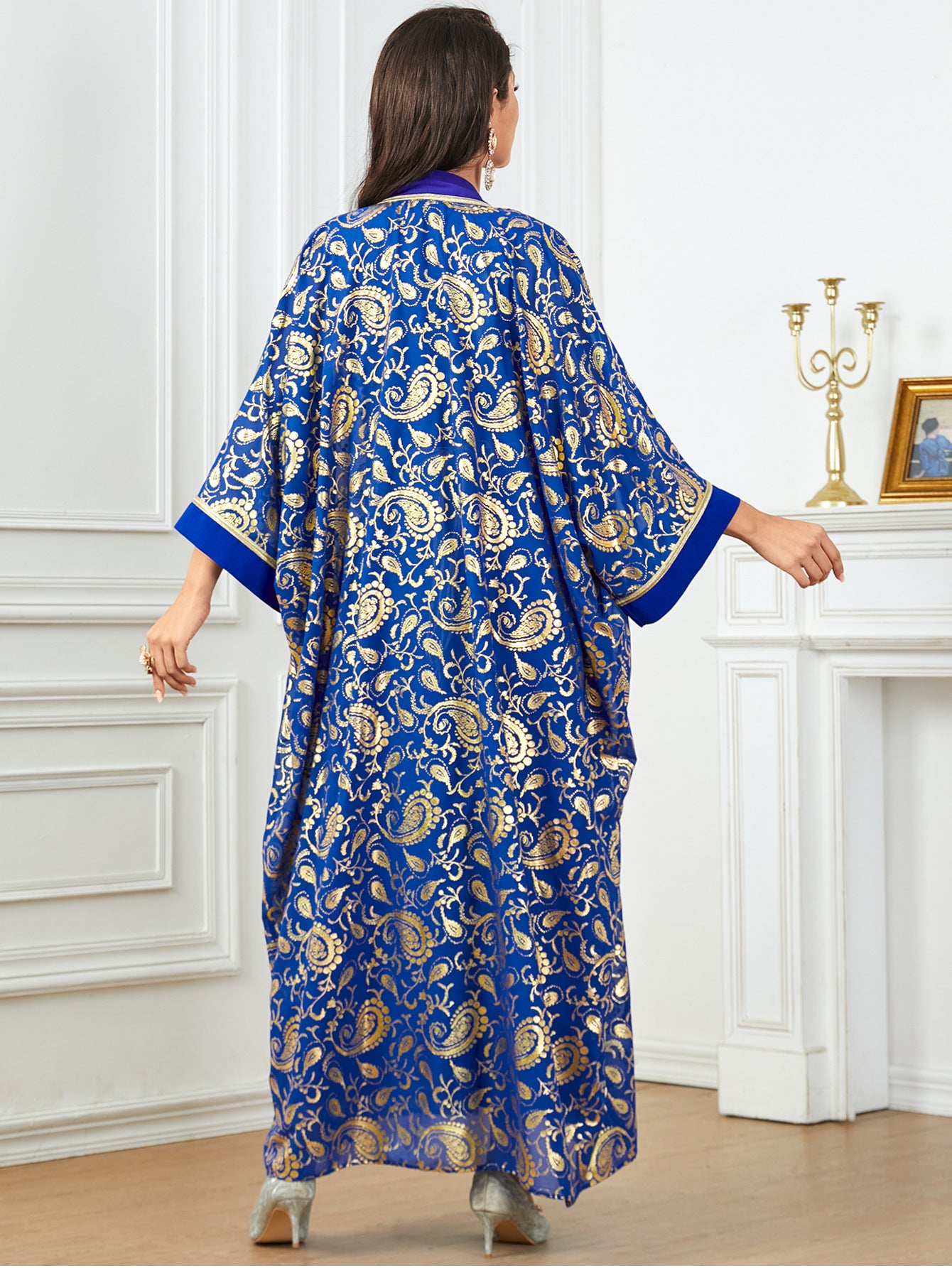Women's Summer New Muslim Stamped Robe Two Piece Dresses
