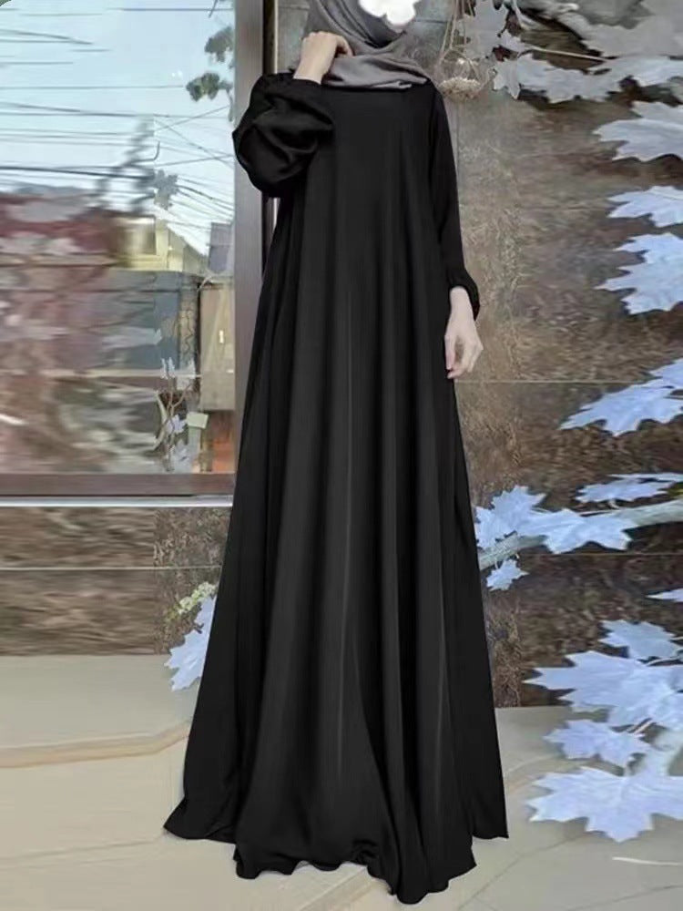 Women's Casual Solid Color Abaya Dress