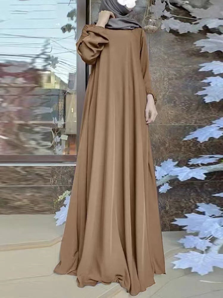 Women's Casual Solid Color Abaya Dress