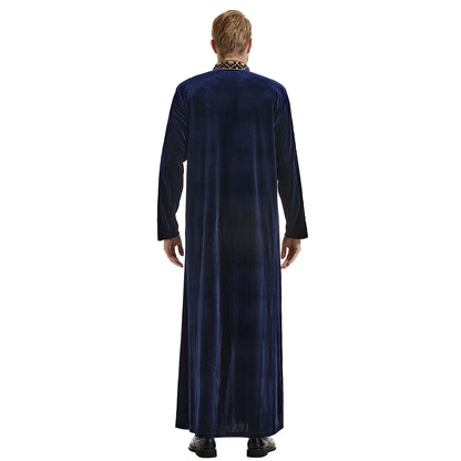Men's Gold Velvet Embroidered Thobe