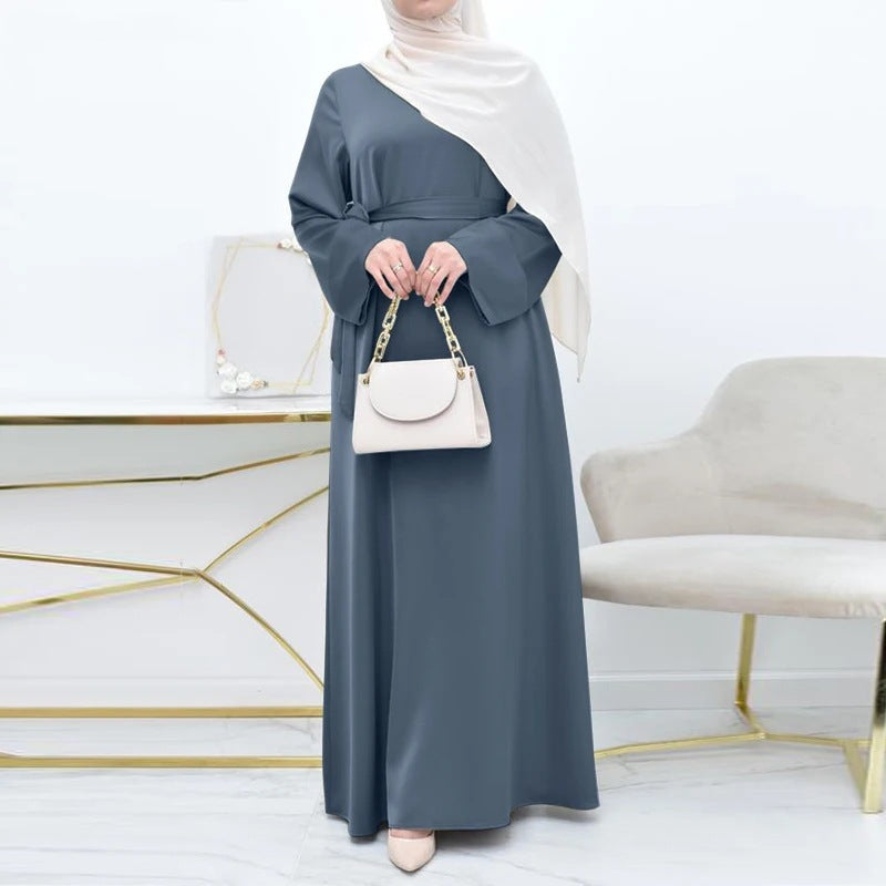 Satin Trim Arab Occasion Maxi Abaya