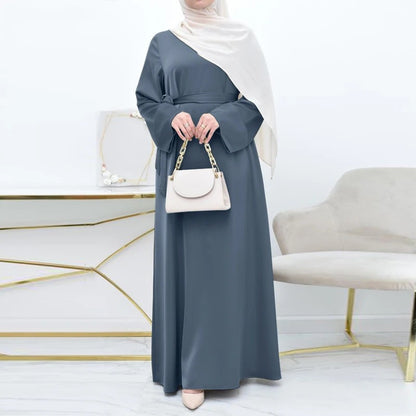 Satin Trim Arab Occasion Maxi Abaya