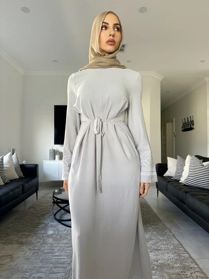 Women's Embroidered Cardigan Robe Dress