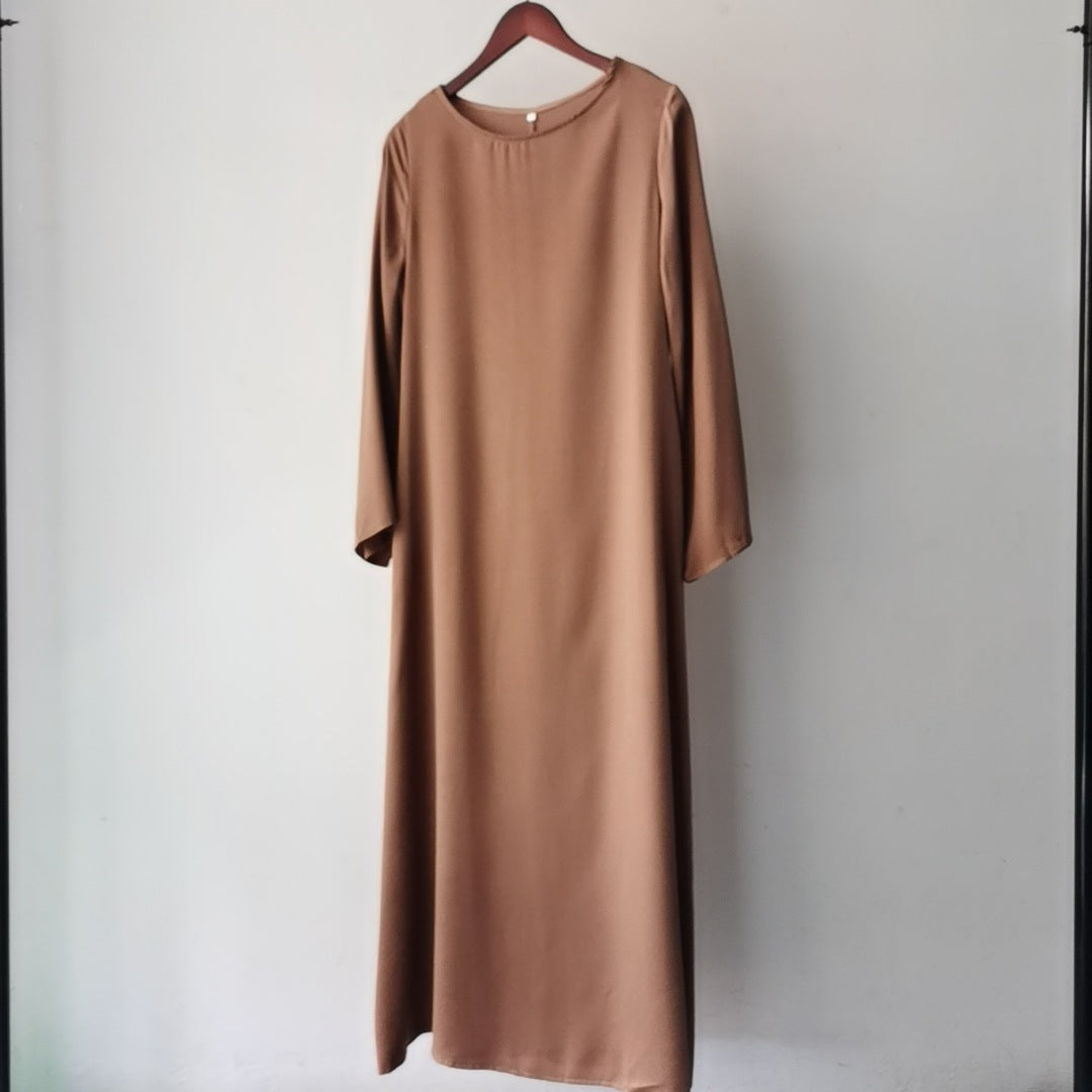 Women's Round Neck Bell Sleeve Abaya Dress