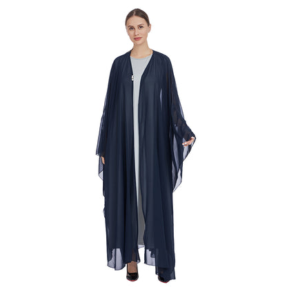 Chiffon Cape and Knitted Inner Long Dress Two-Piece Set