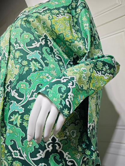 Women's Printed Jacket Robe Cape with Hijab