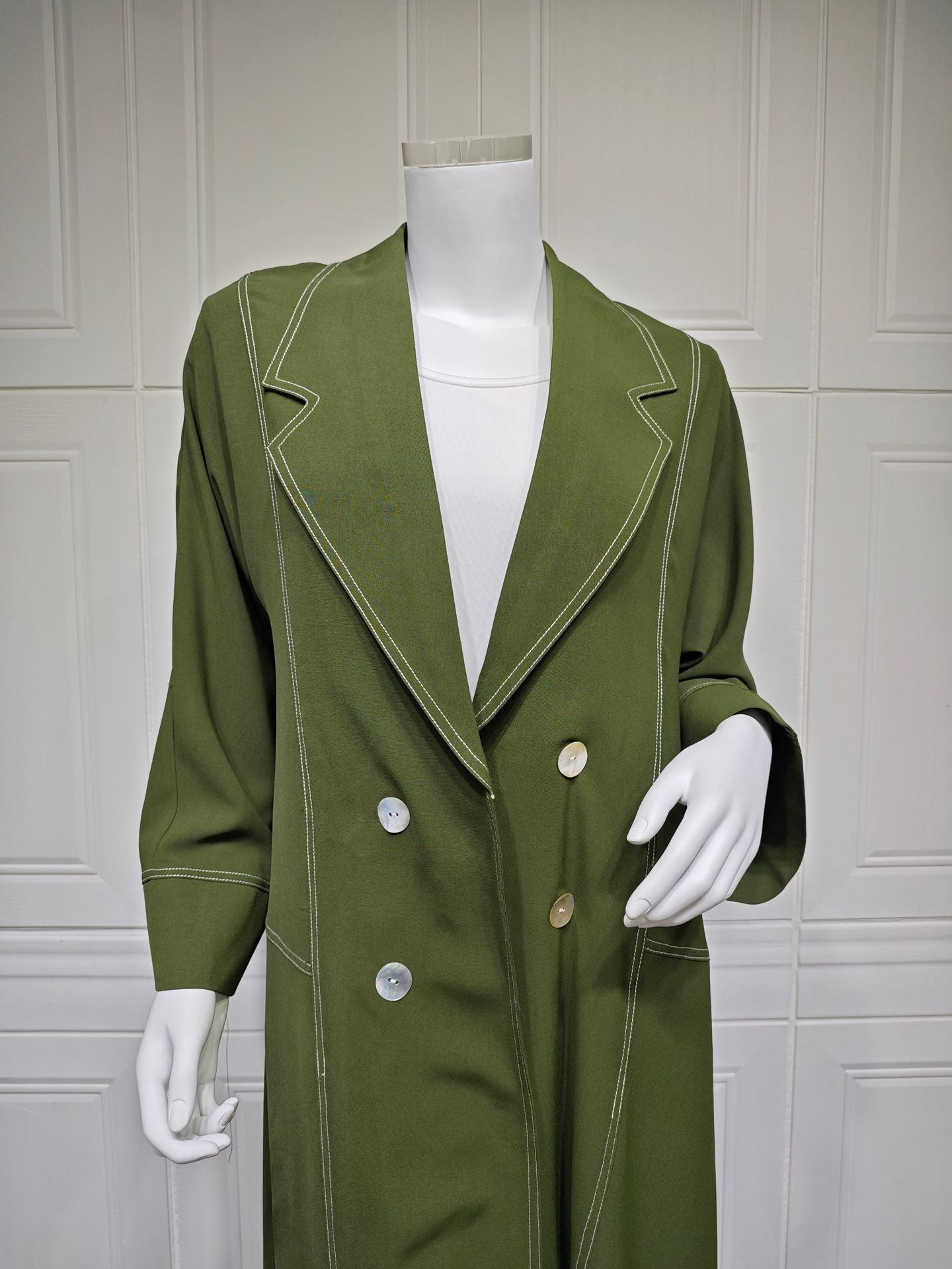 Double Breasted Fashion Long Button Jacket