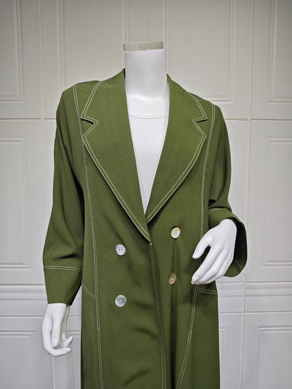 Double Breasted Fashion Long Button Jacket