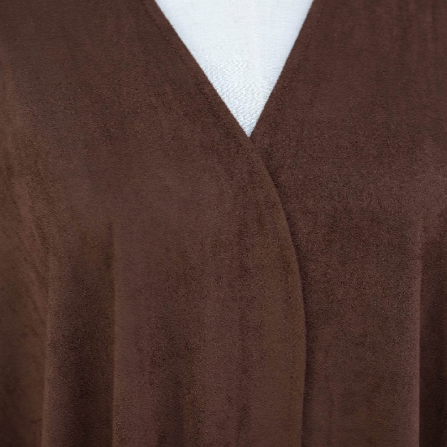 Suede Feel Long Open Abaya Robe