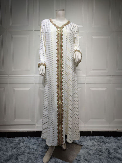 Women's Gilded Muslim Dubai Robe Dress