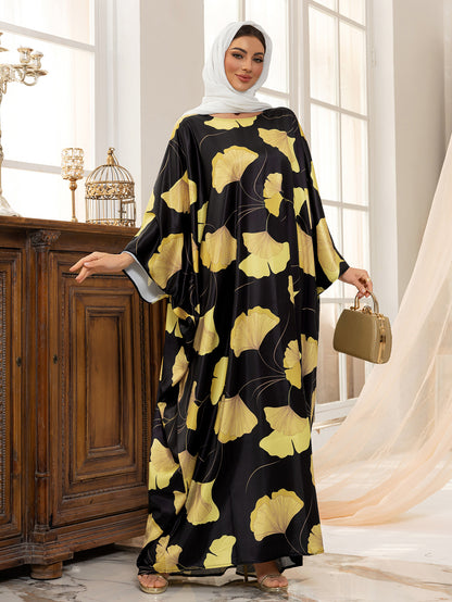 Women's Bat Sleeve Round Neck Elegant Dress