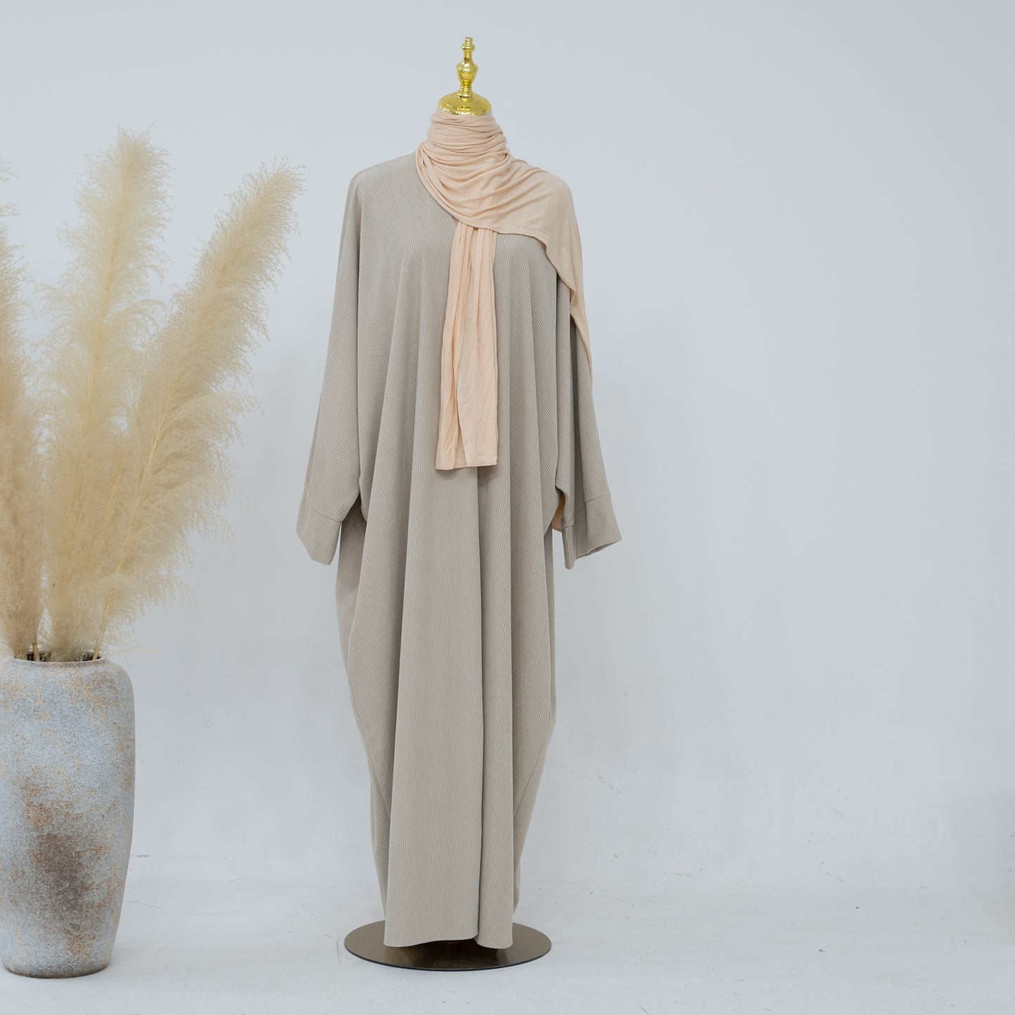 Classic Solid Color Irregular Hem Modest Maxi Dress