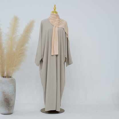 Classic Solid Color Irregular Hem Modest Maxi Dress