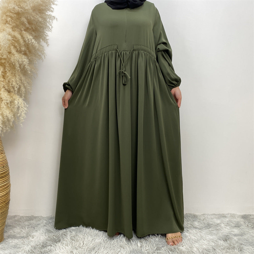 Women's Solid Stretch Sleeve Front Zip Dress