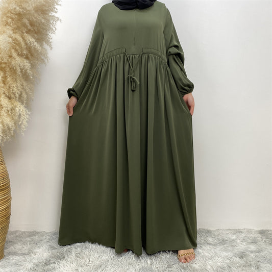 Women's Solid Stretch Sleeve Front Zip Dress