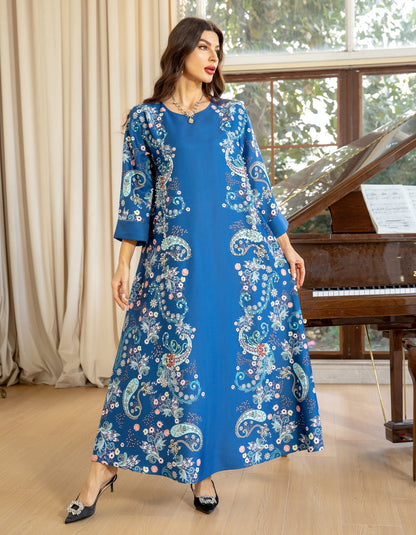 Women's Hot Diamond Pearl Jalabiya Dress