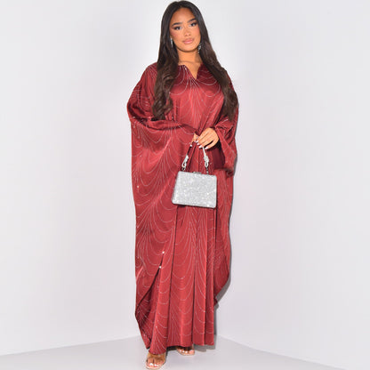 Women's Loose Hot Diamond Abaya Dress