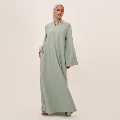 Loose-Fit Solid Color Modest Abaya Dress