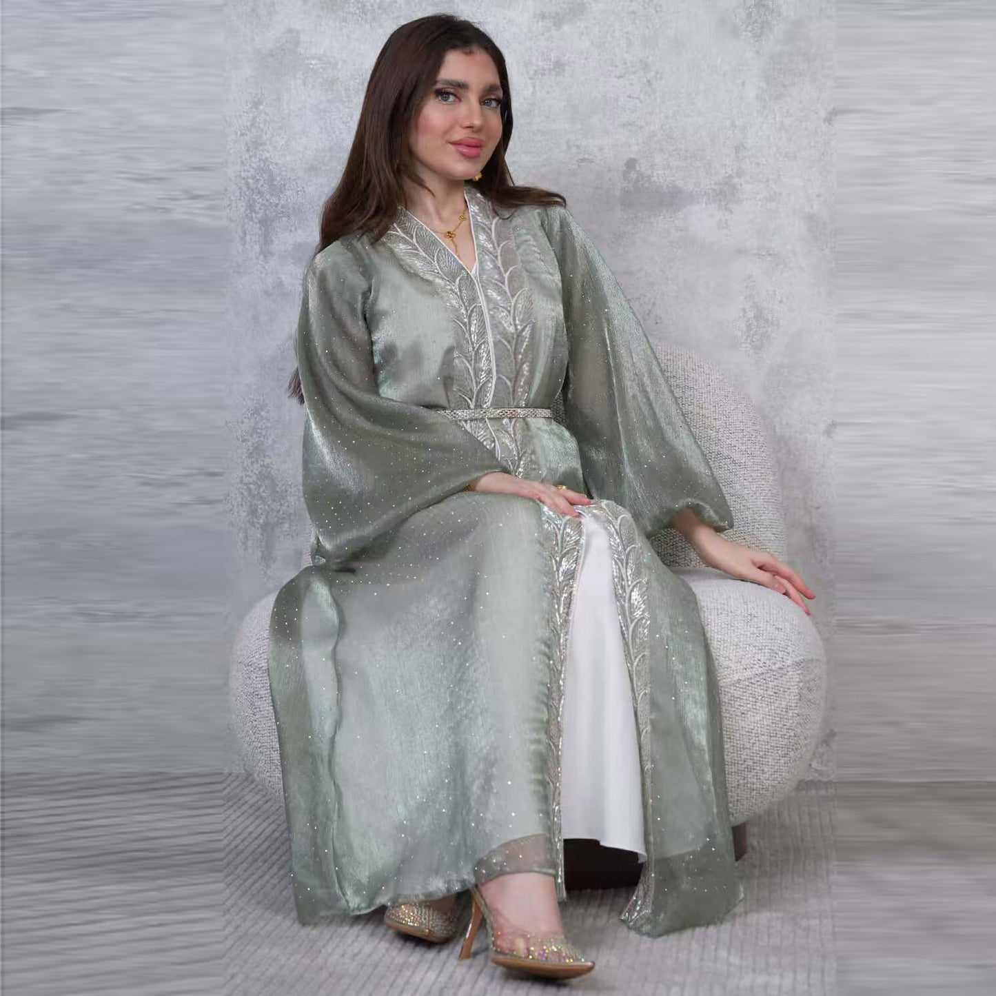 Women's Puff Sleeve Hot Diamond Three-piece Set