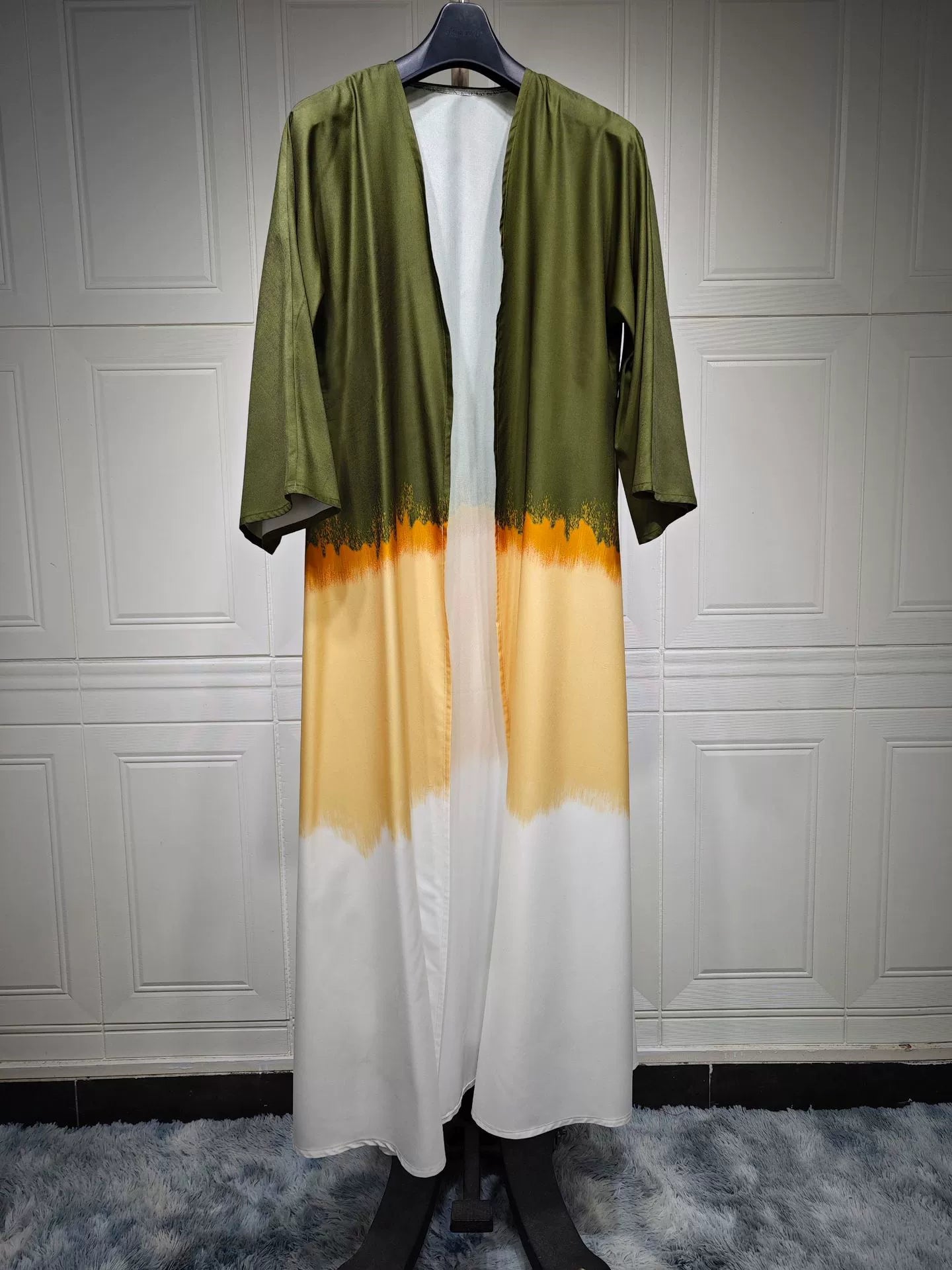 Tie Dye Cape Cardigan Dress Open Abaya