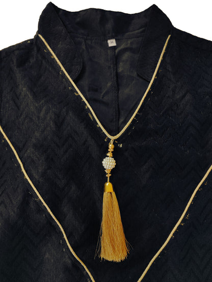 Embroidered Hem Maxi Abaya Dress for Evening