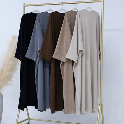 Classic Solid Color Irregular Hem Modest Maxi Dress