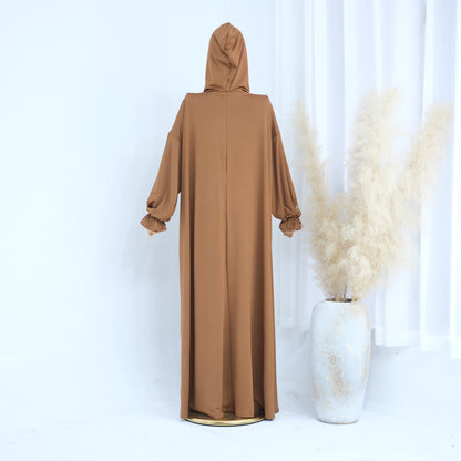 Women's Solid Color Hooded Casual Dress