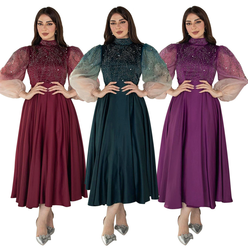 Women's Hot Diamond Bubble Sleeve Dress