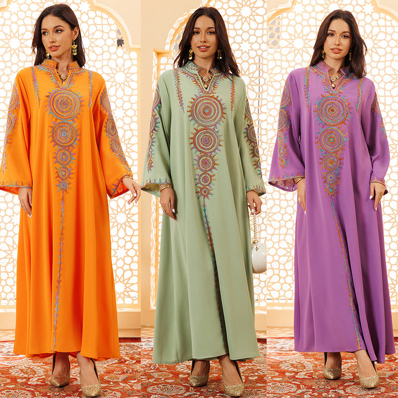 Women's Embroidered Home Gown Dress