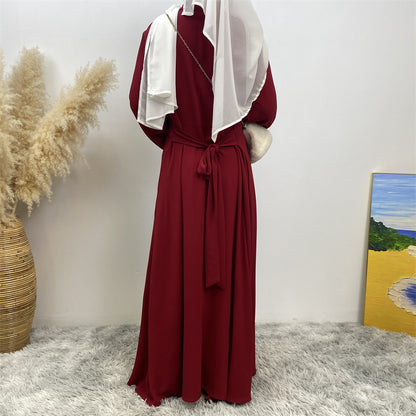 Plain Loose Buttoned Dress with Pockets