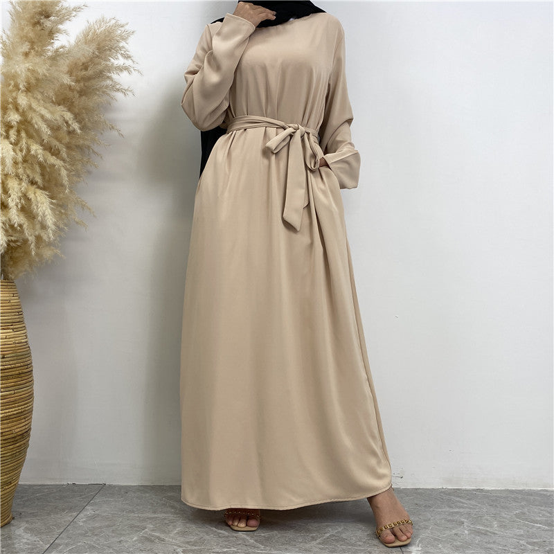 Women's Solid Lace-up Dresses