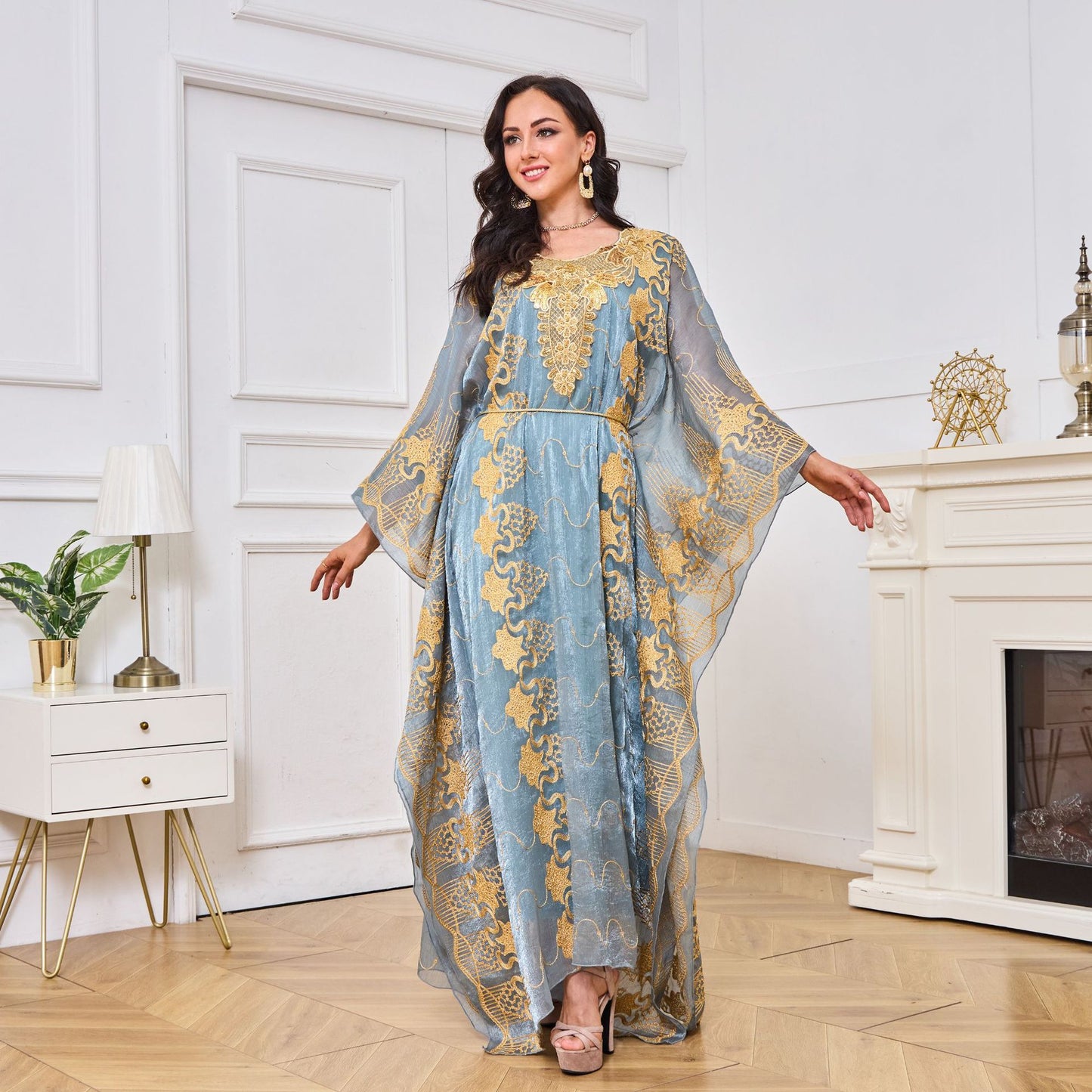 Women's Embroidered Sequin Two-piece Dress