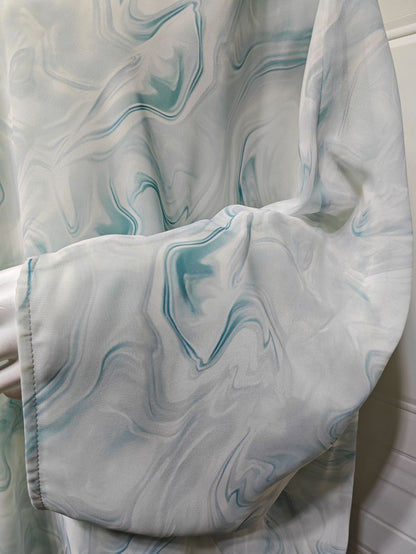 Chiffon Print Robe Open Abaya with Hijab
