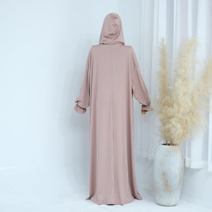 Women's Solid Color Hooded Casual Dress