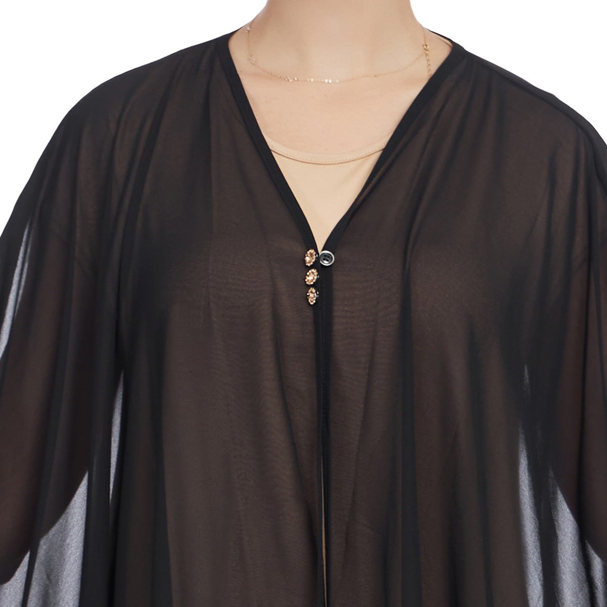 Chiffon Cape and Knitted Inner Long Dress Two-Piece Set