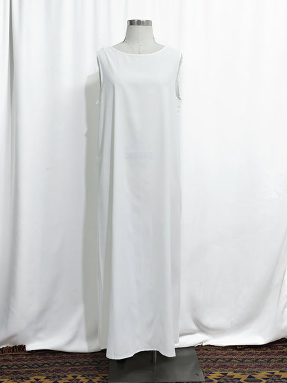 Lace Applique Abaya Cardigan and Slip Dress Two-Piece Set