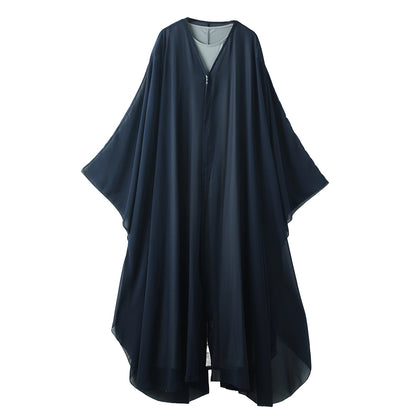 Chiffon Cape and Knitted Inner Long Dress Two-Piece Set