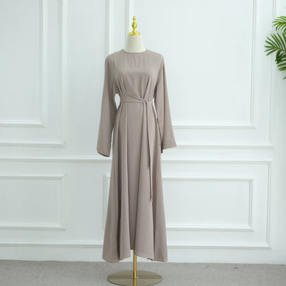 Premium Nida Fabric Modest Maxi Dress with Flared Silhouette
