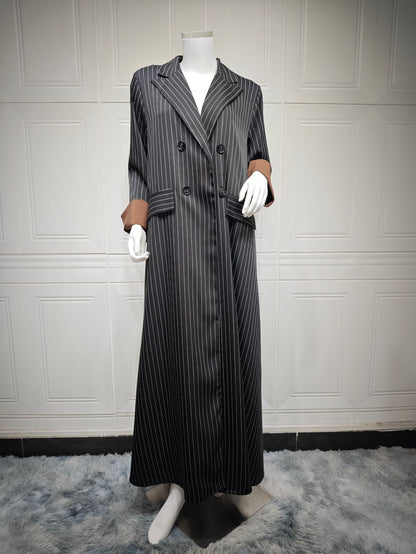 Women's Striped Elegant Long Jacket