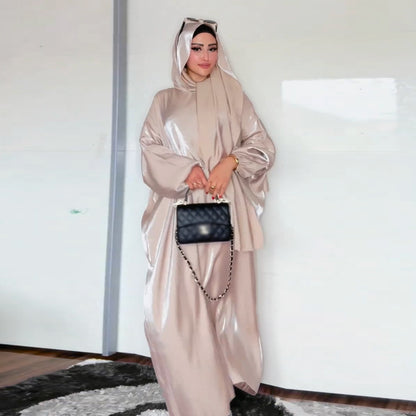 Women's Glittering Abaya Robe (with Hijab)