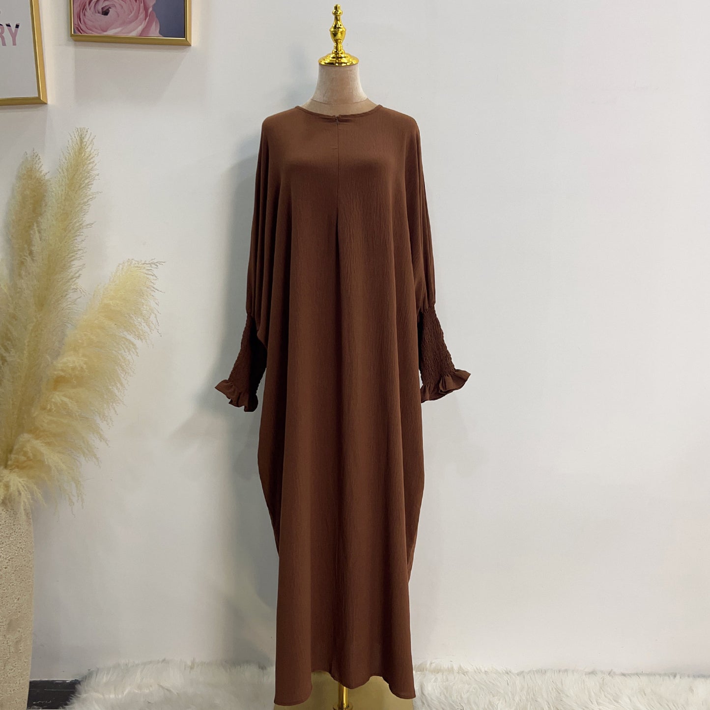 Plain Long Sleeve Bat Prayer Dress