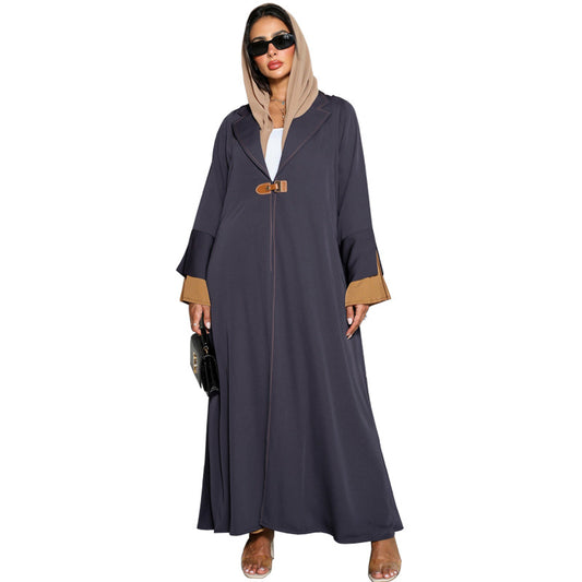 Women's Suede Plus Size Robe Dress