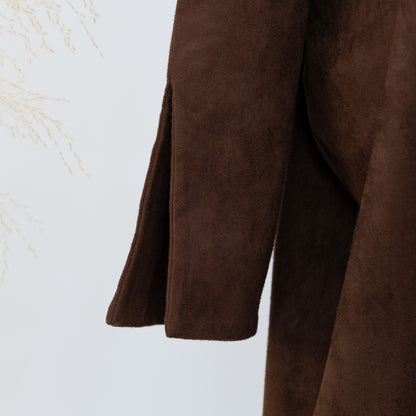 Suede Feel Long Open Abaya Robe
