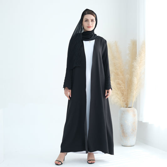 Women's Solid Color Crewneck Embroidered Dress