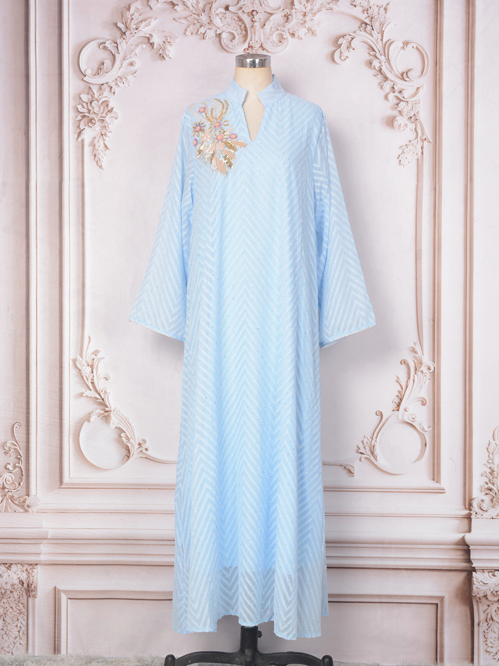 Women's Beaded Collar Flower Pendulum Dress