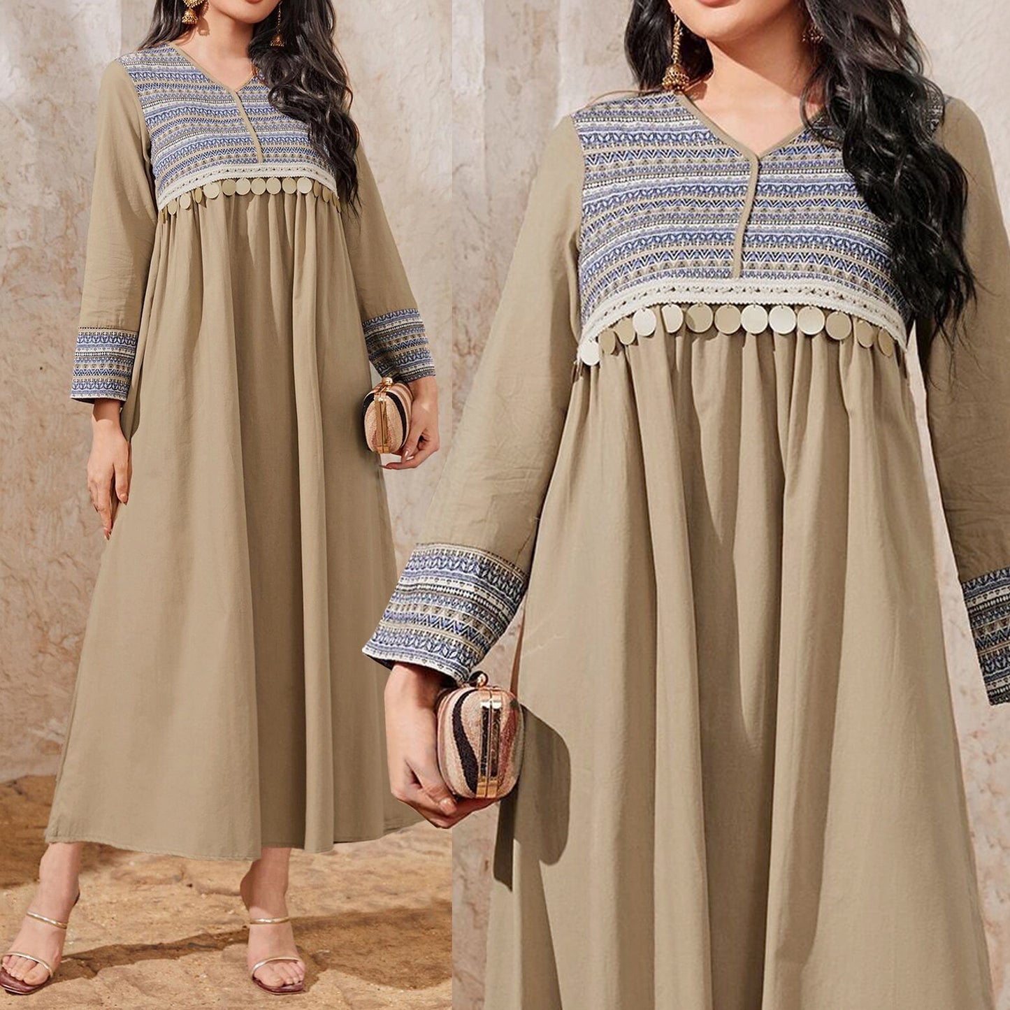 Women's Arabian Patchwork Dress